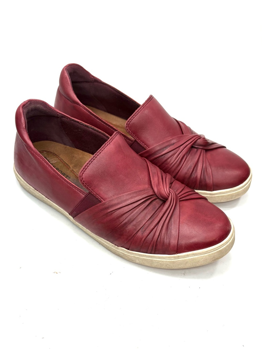 Rockport Burgundy Leather Trainers | 8.5